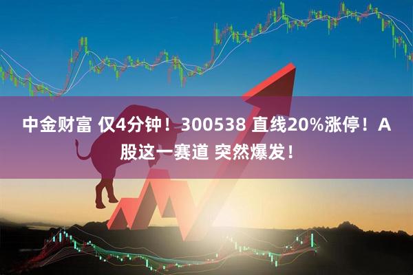 中金财富 仅4分钟!300538 直线20%涨停!A股这一赛道 突然爆发!